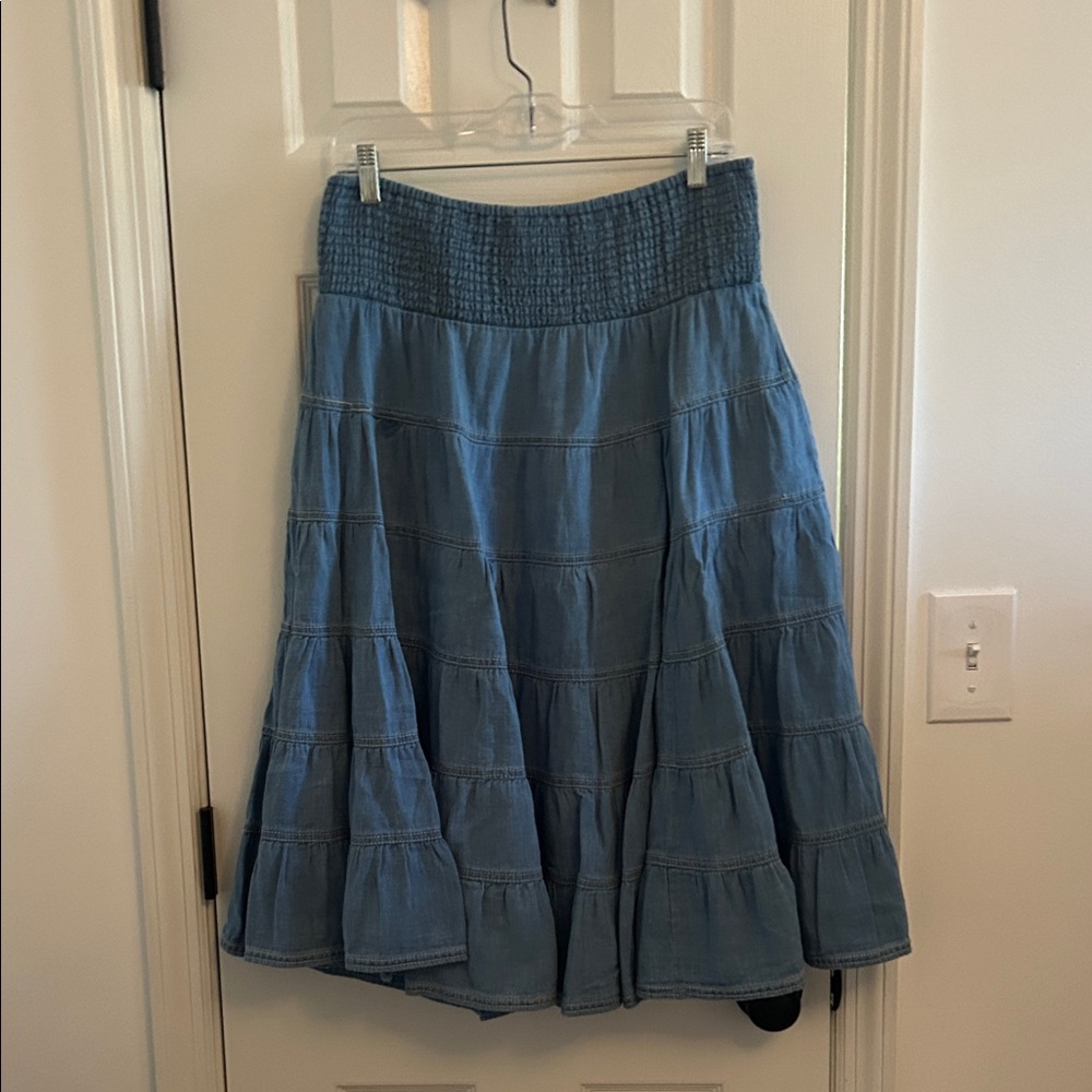 Pilcro A-Line Blue Denim Skirt